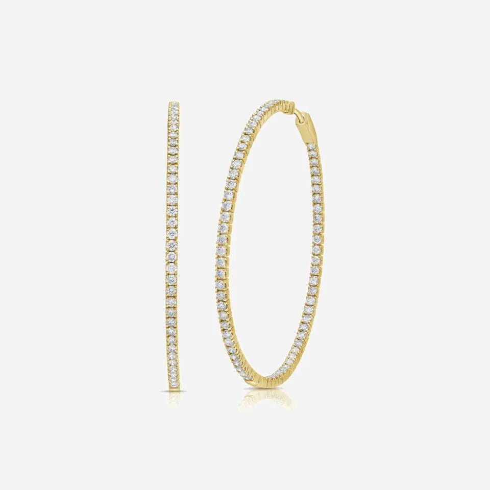 Gold Large Inside Out Hoop Earrings - Koru Jewelers