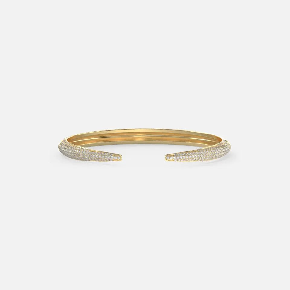 Micro Diamond Gold Cuff Bracelet - Koru Jewelers