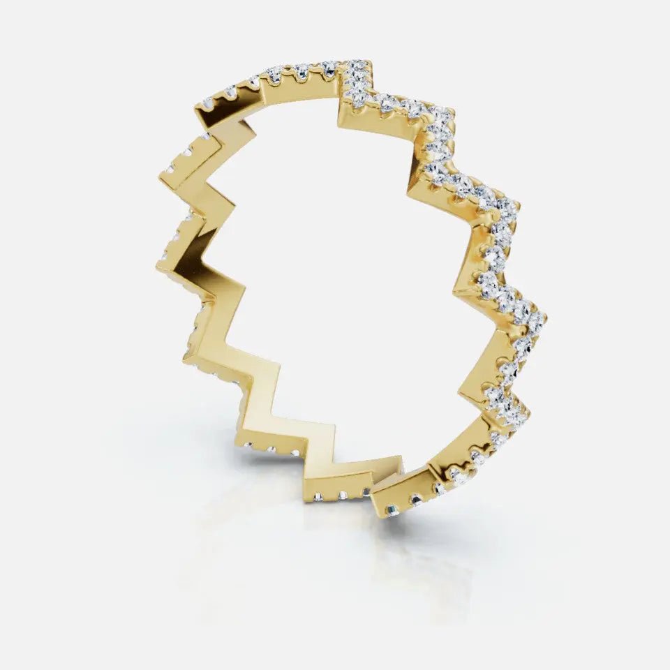 Modern Zigzag Diamond Ring - Koru Jewelers