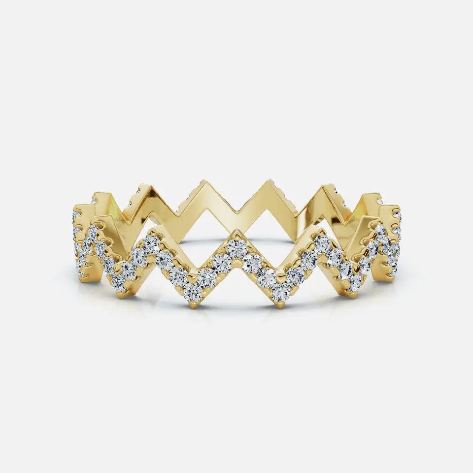 Modern Zigzag Diamond Ring - Koru Jewelers
