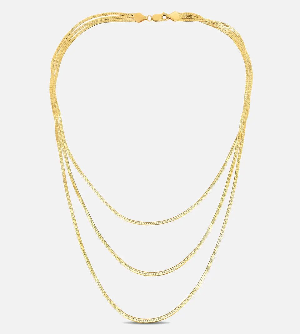 Multi-Strand Gold Herringbone Necklace - Koru Jewelers