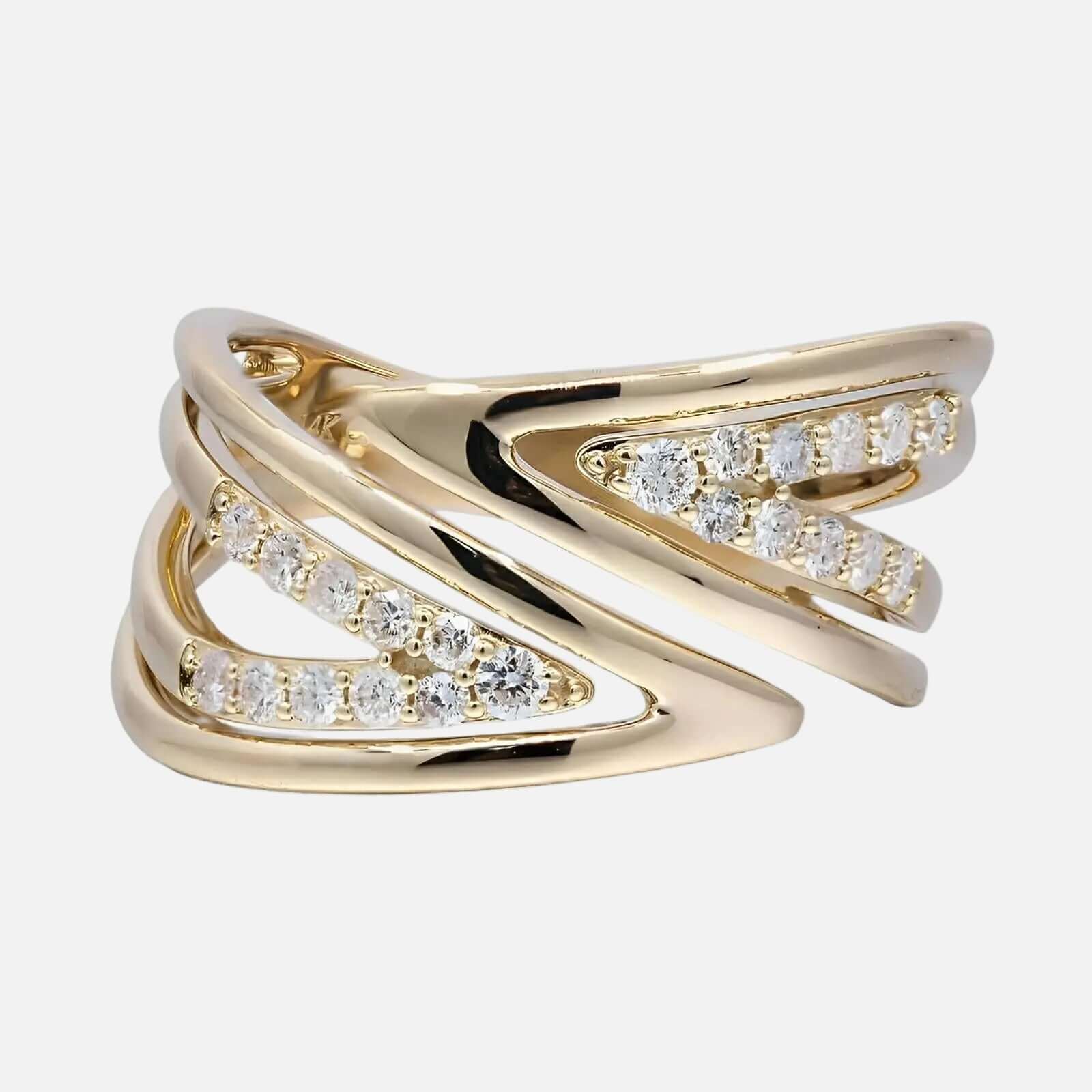Artistic Diamond Bypass Ring - Koru Jewelers