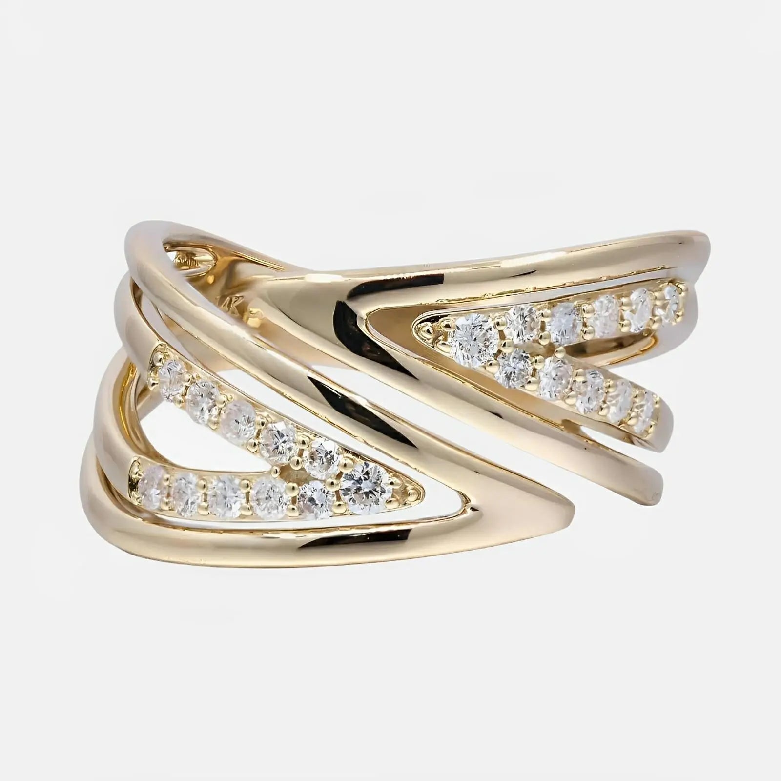Artistic Diamond Bypass Ring - Koru Jewelers