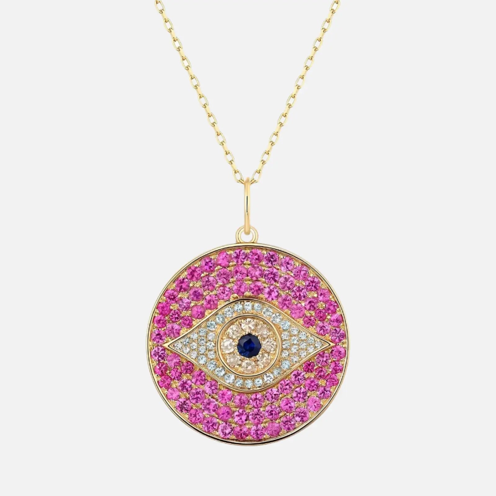 Pink Evil Eye Pendant Necklace - Koru Jewelers