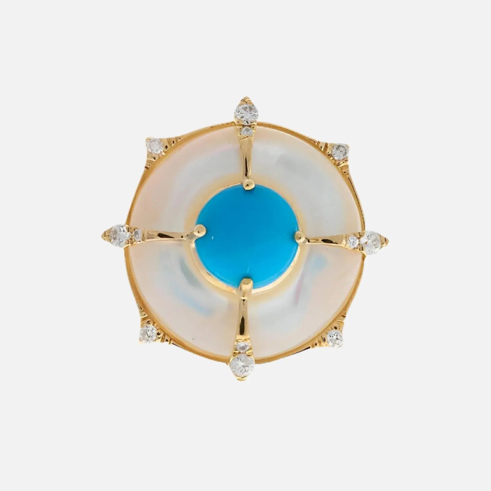 Turquoise Mother of Pearl Cocktail Ring - Koru Jewelers