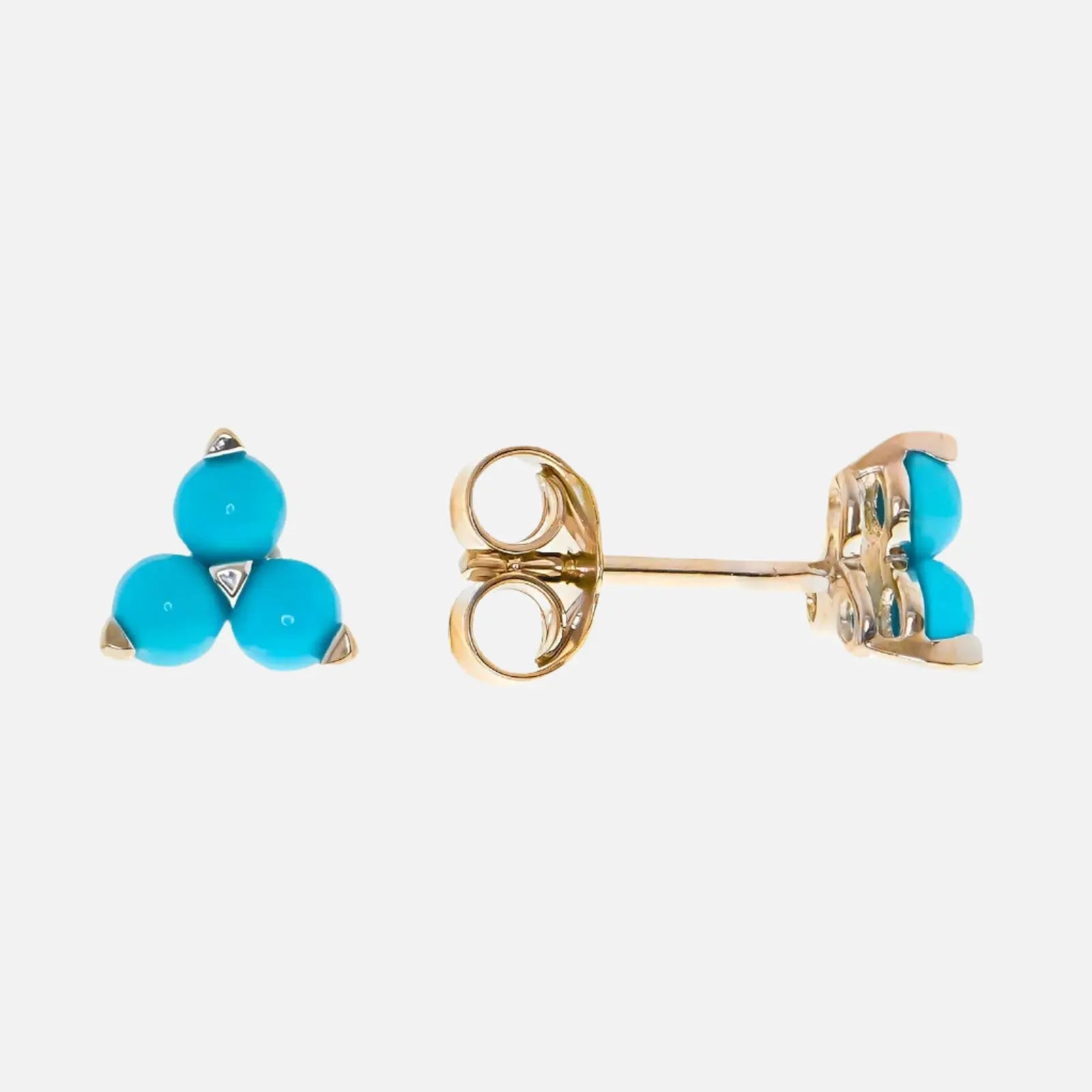 Natural Turquoise Studs Petal Stud Earrings - Koru Jewelers