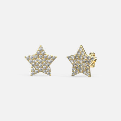 Pave Diamond Star Stud Earrings