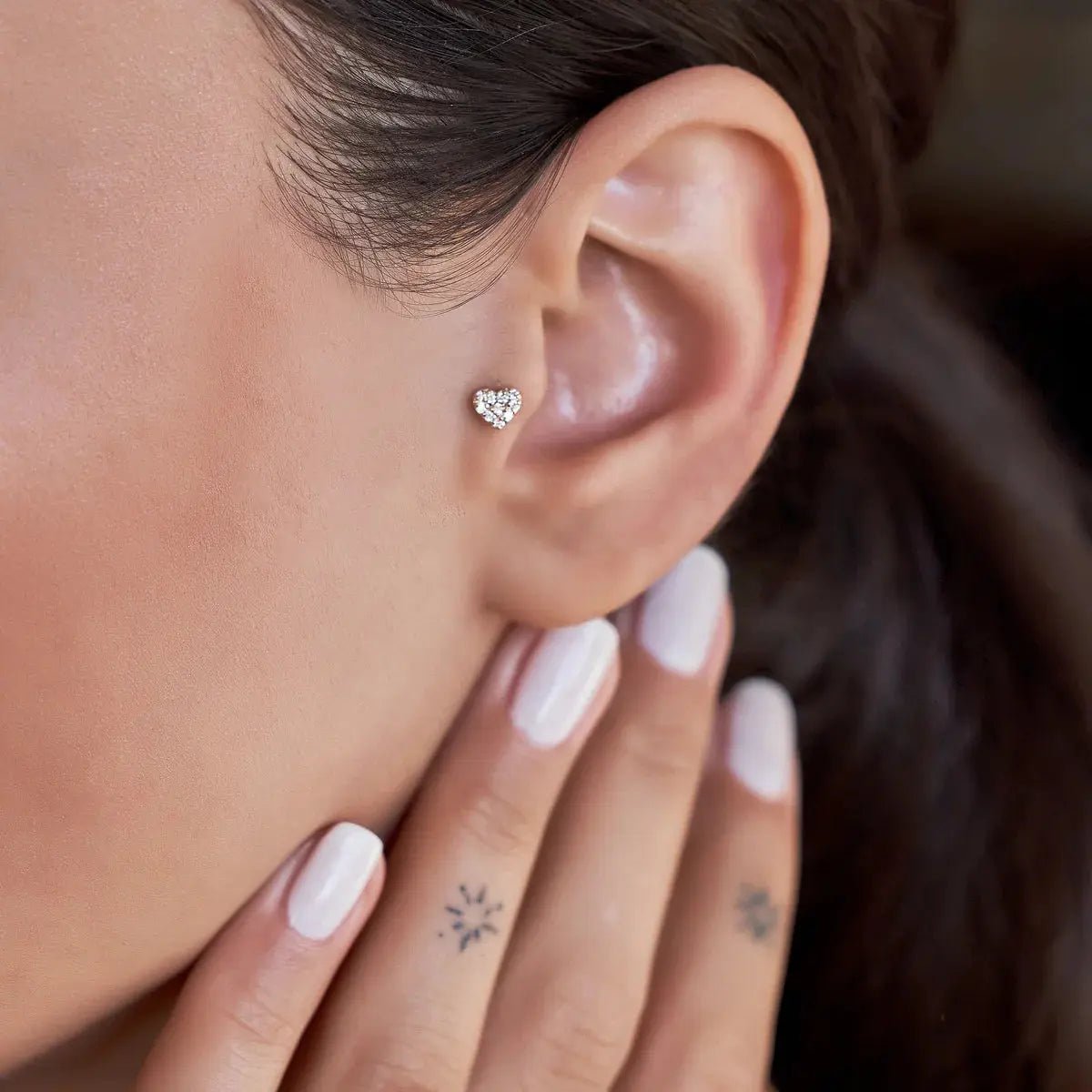 Pave Heart Stud Koru Jewelers