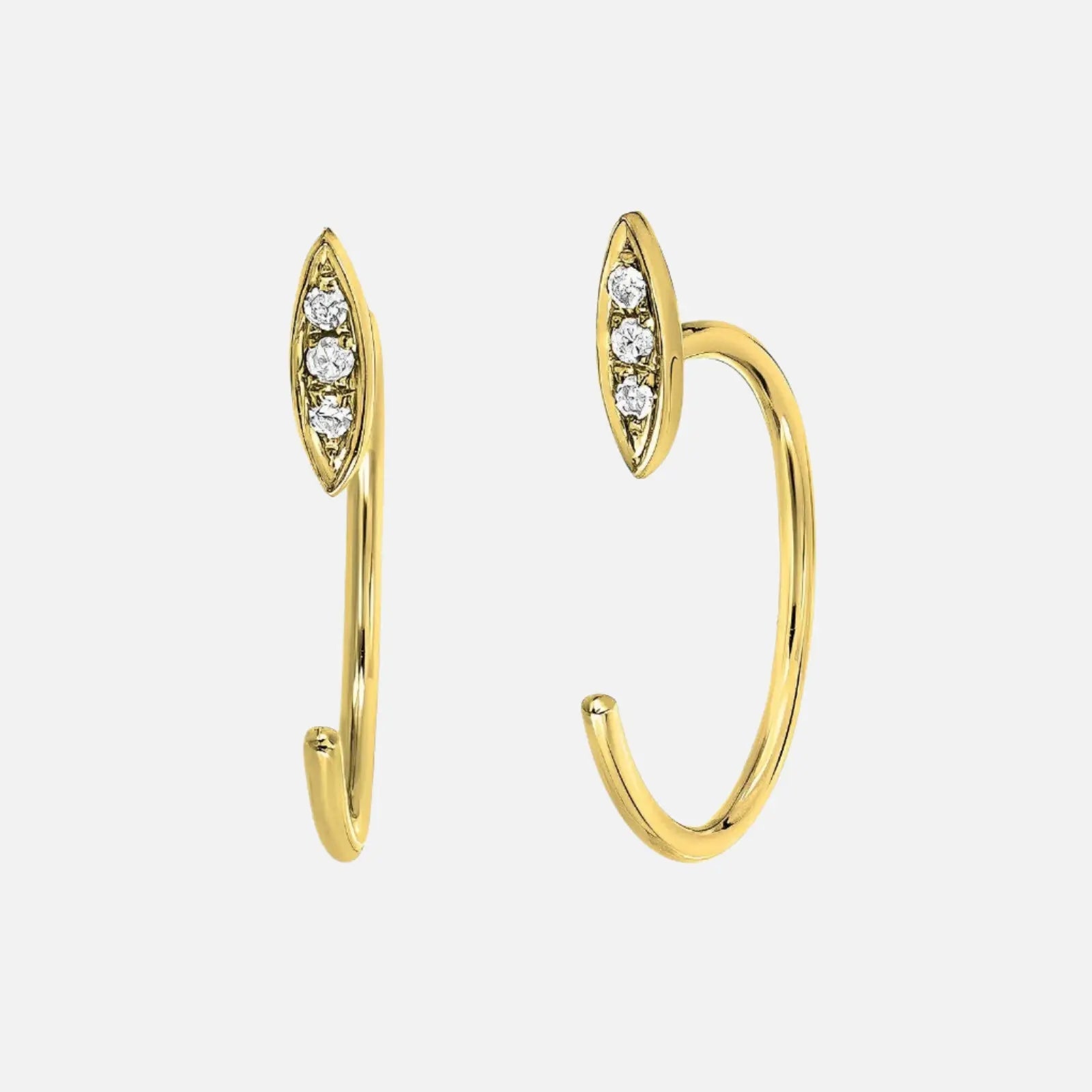 Petite Three Quarter Hoop Willow Earrings - Koru Jewelers