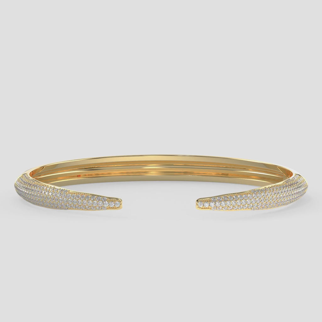 Micro Diamond Gold Cuff Bracelet