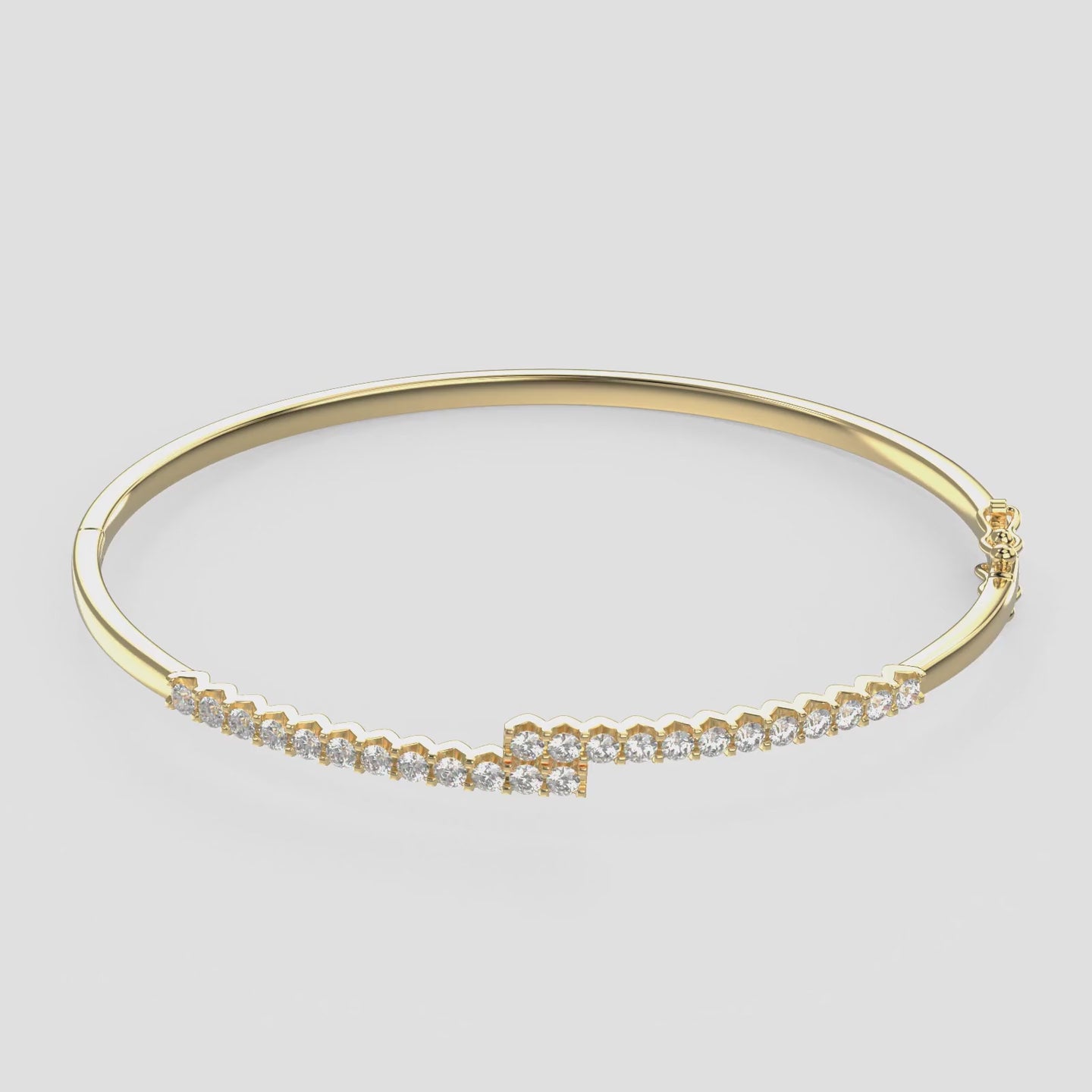 14K Gold Diamond Bangle – 0.12 CTW