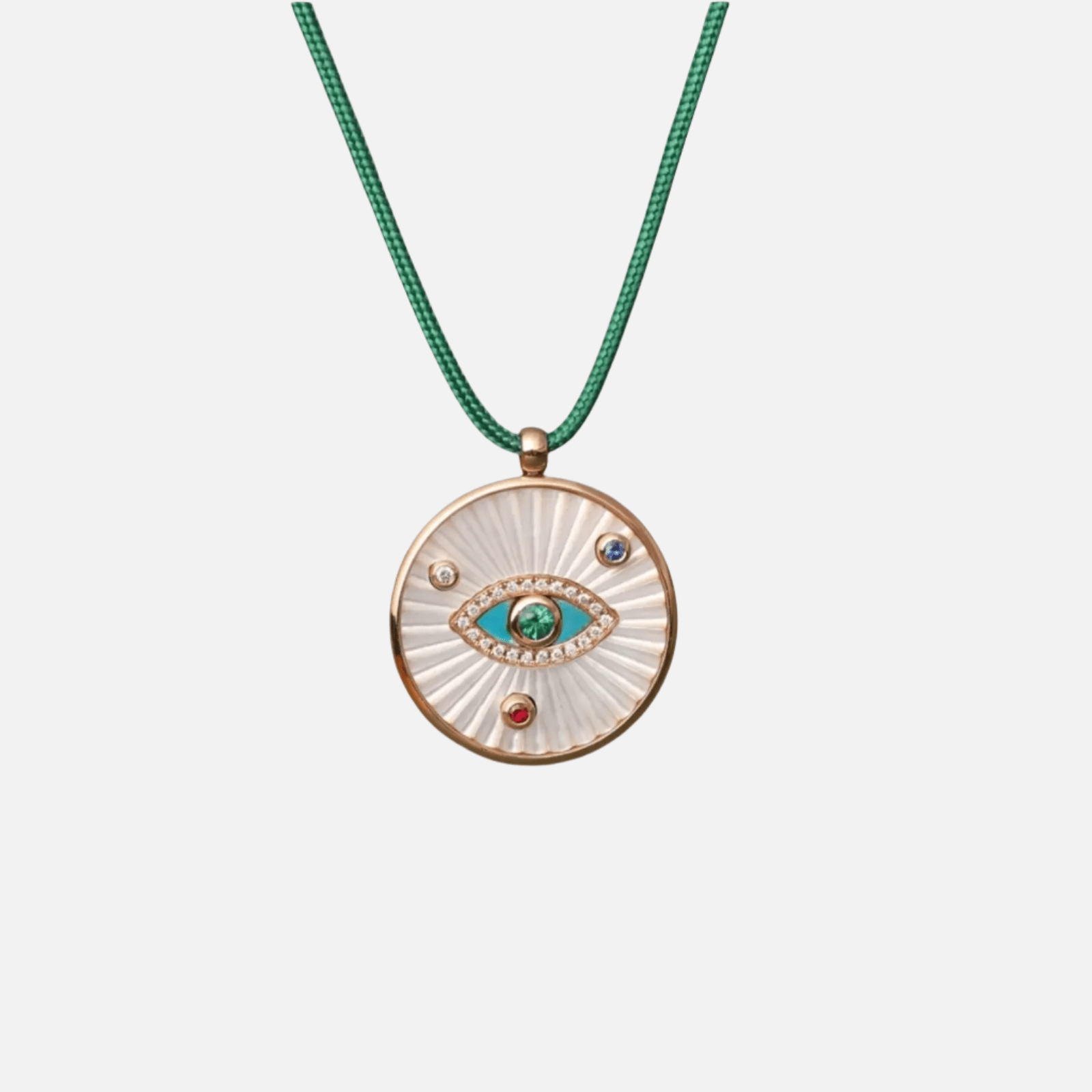 Radiant Emerald Evil Eye Necklace Koru Jewelers