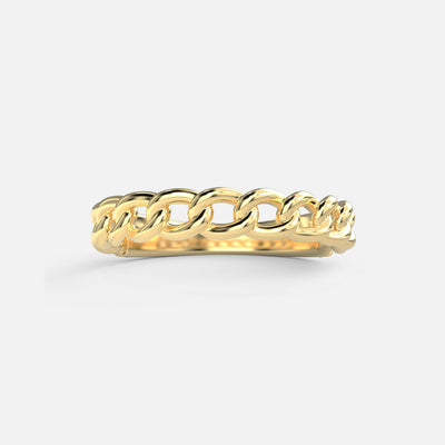 Gold Cuban Stackable Ring