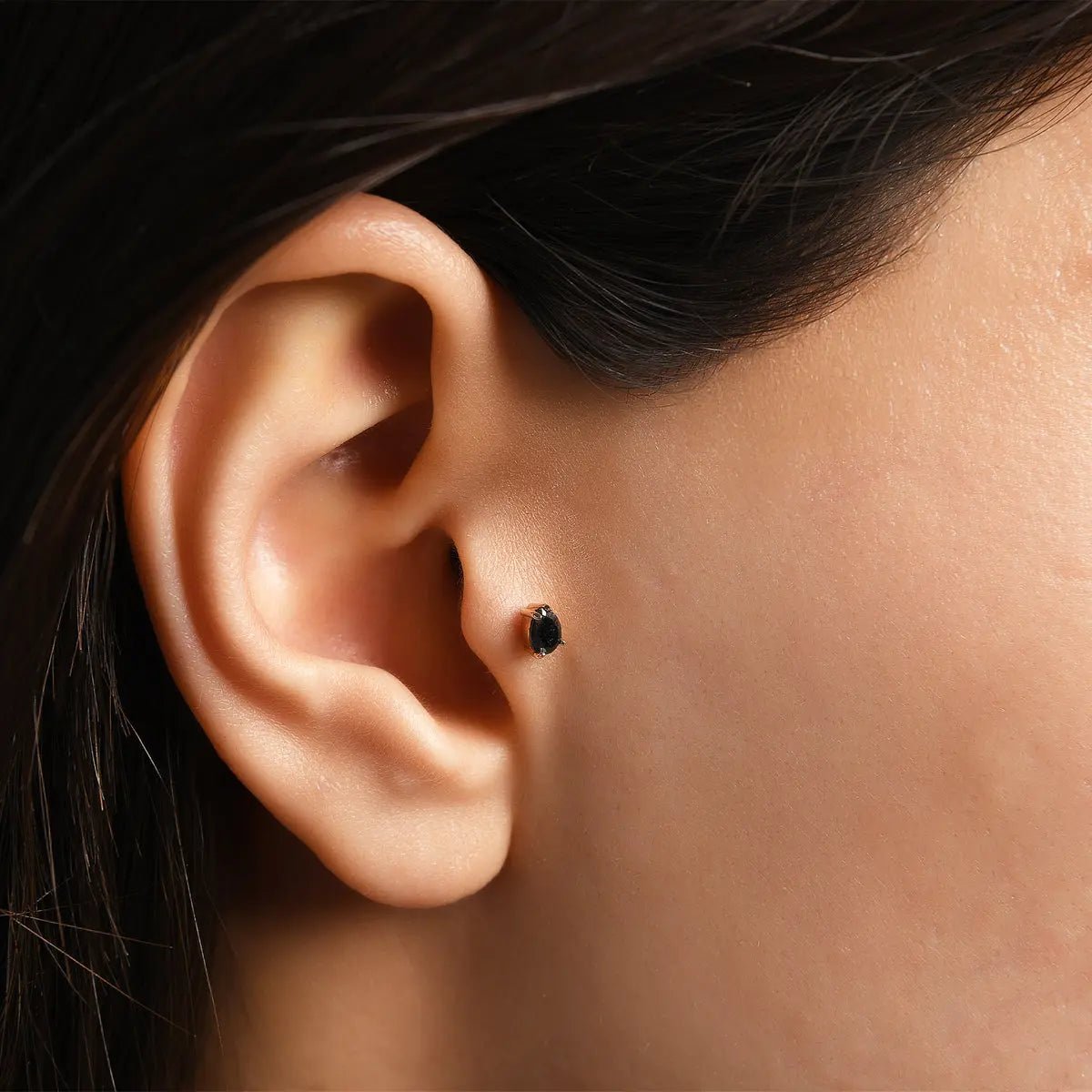 Solitaire Black Diamond Piercing Koru Jewelers