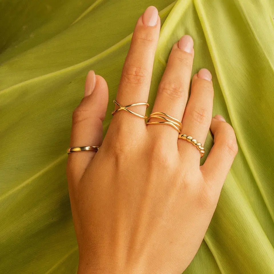 Thin Gold Twist Ring - Koru Jewelers