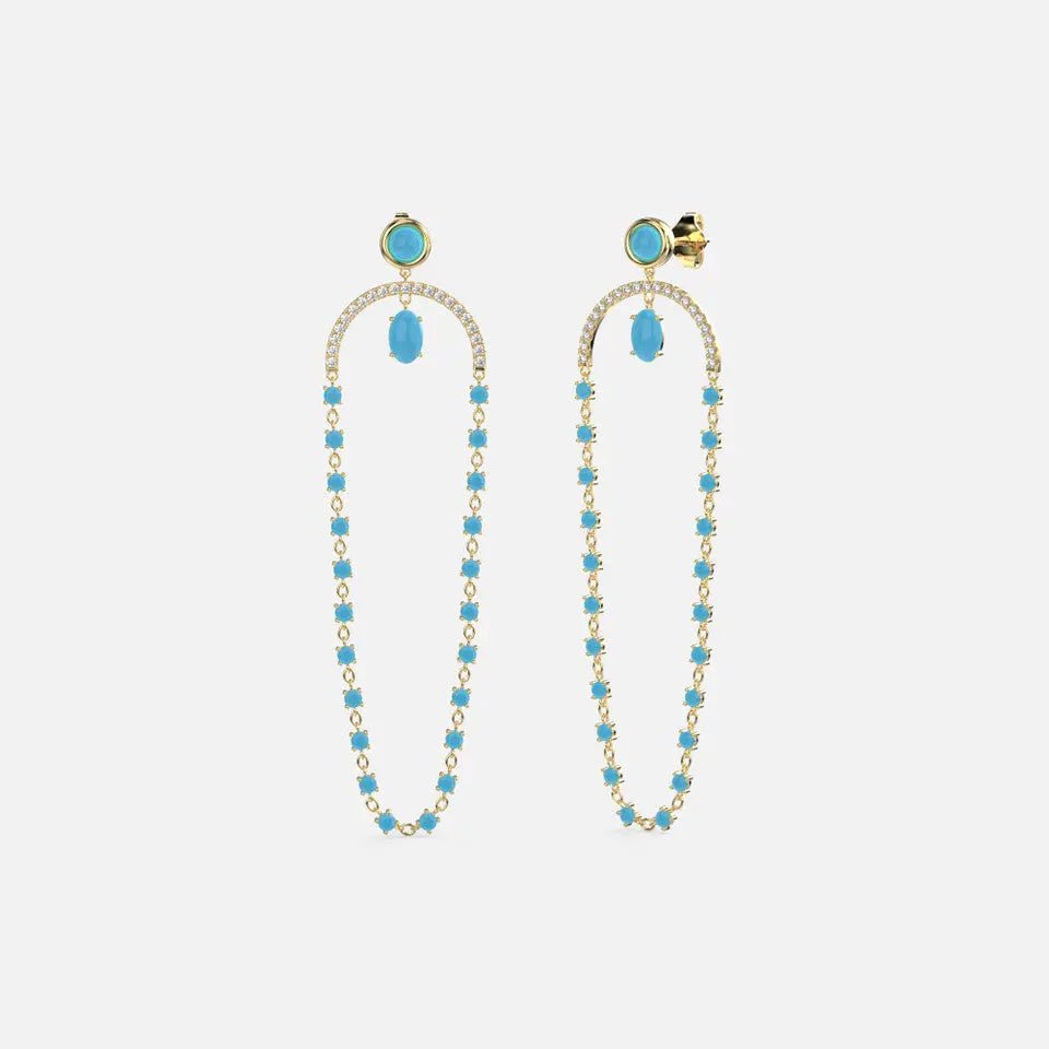 Turquoise and Diamond Chandelier - Koru Jewelers